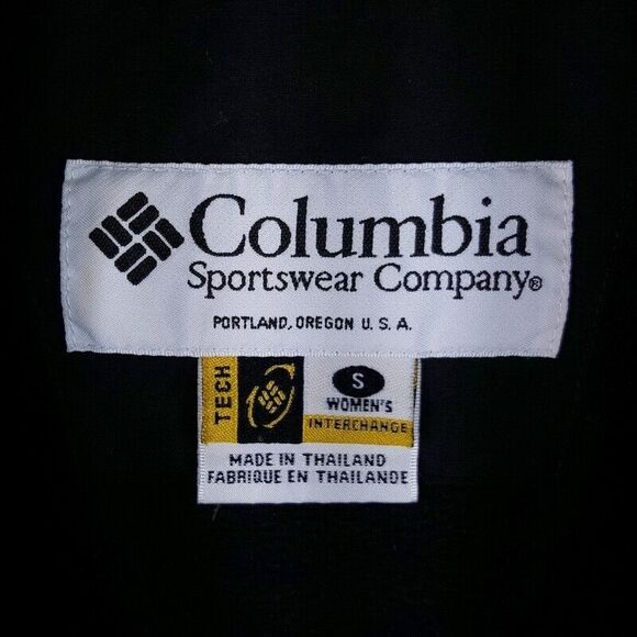 COLUMBIA Womens Jacket Small Black Zip Up Omni Therm Stretch Outdoor Logo - Picture 2 of 8